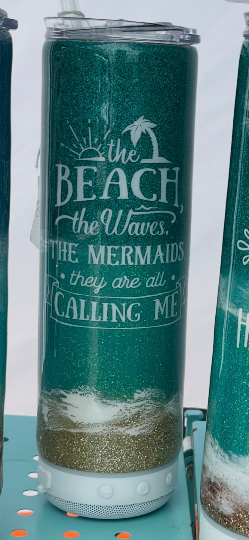 Mermaid #1 Glitter beach epoxy tumbler