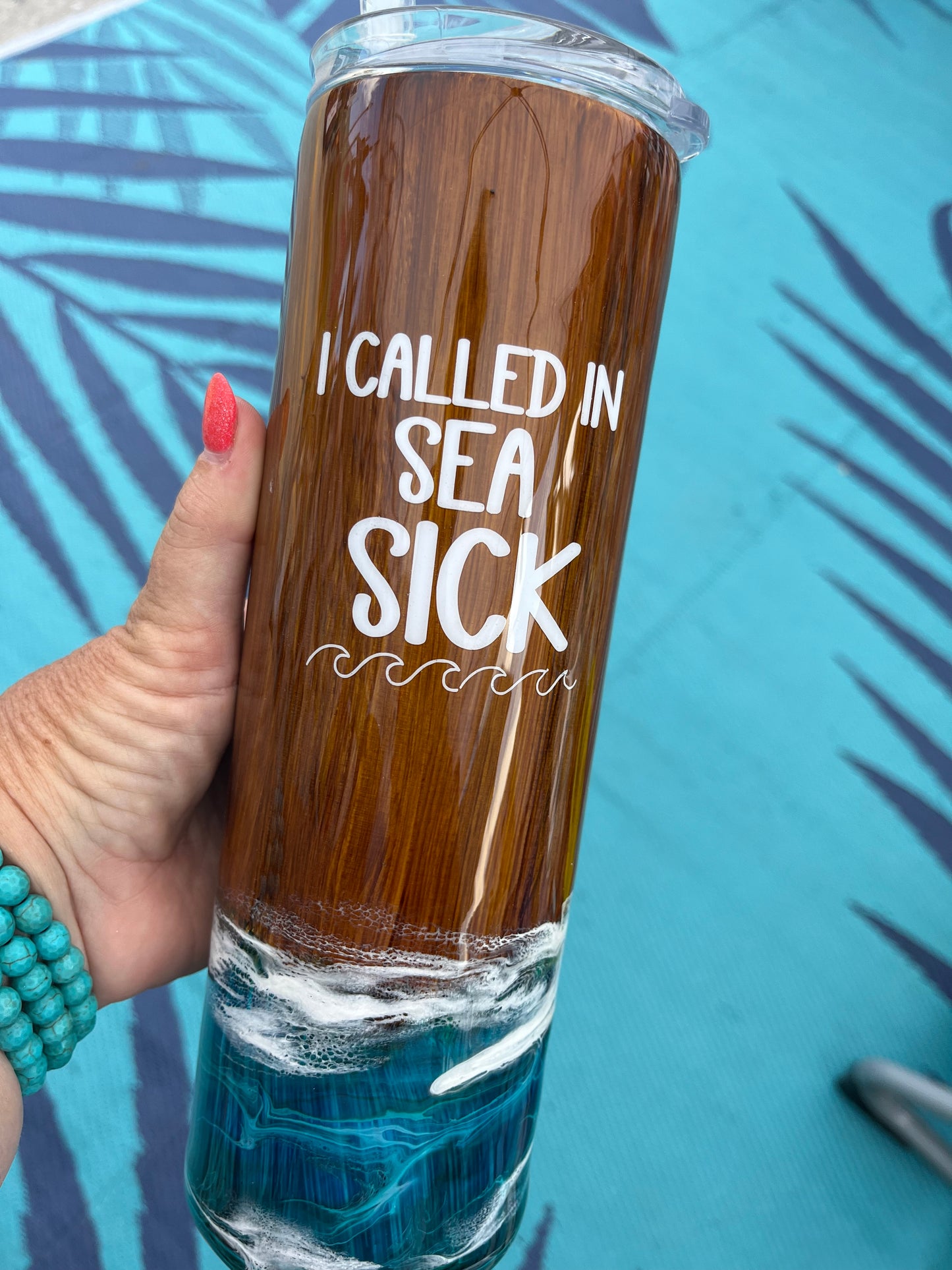 Fishing ship wrecked epoxy tumbler