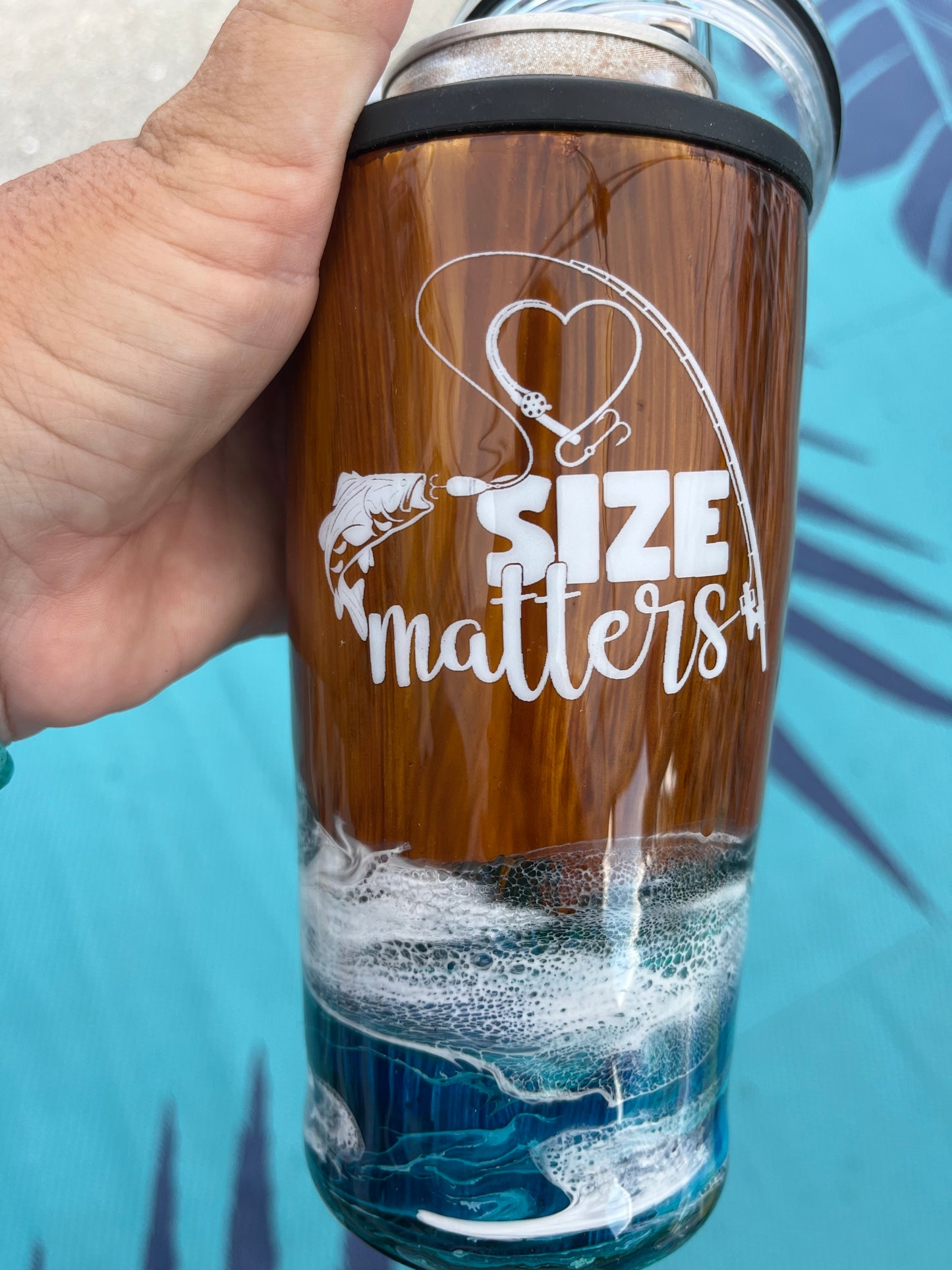 Fishing (snarky) ship wrecked epoxy tumbler