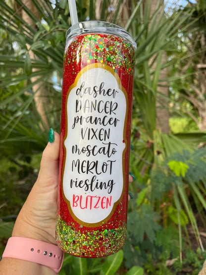 Dasher dancer vodka merlot epoxy tumbler