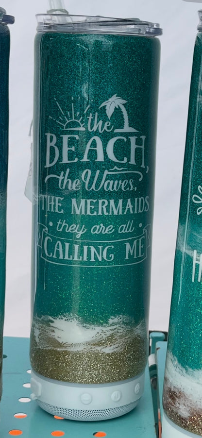 Mermaid #1 Glitter beach epoxy tumbler