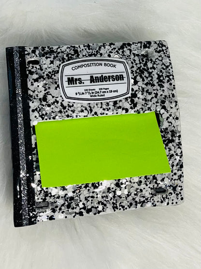 Custom composition notebook epoxy note pad dispenser