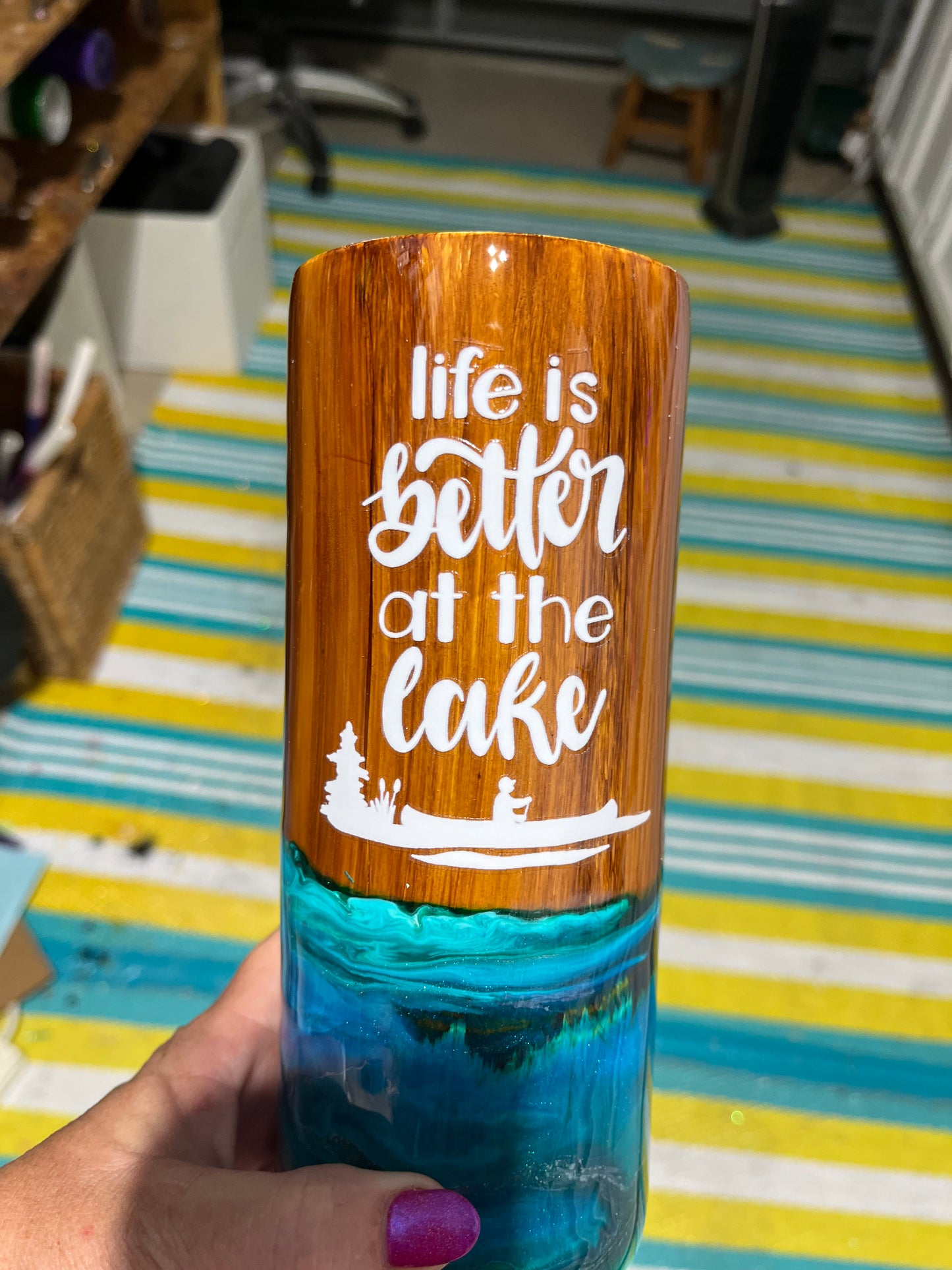Lake ship wrecked epoxy tumbler