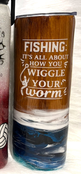 Fishing (snarky) ship wrecked epoxy tumbler