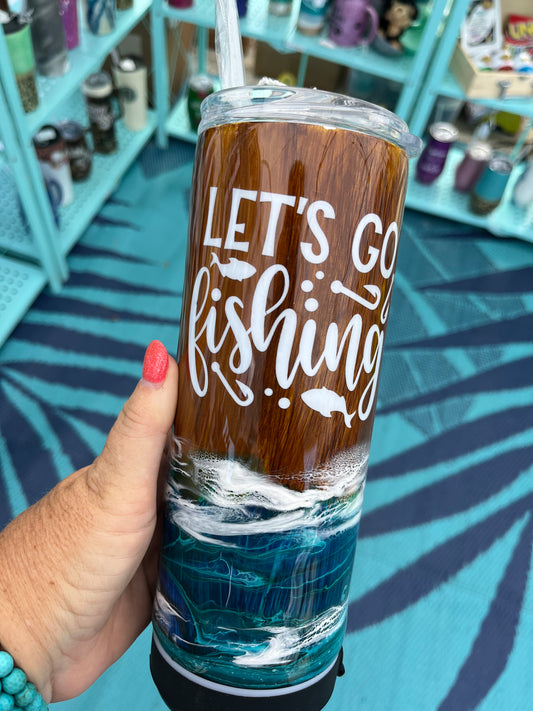 Fishing  ship wrecked epoxy tumbler