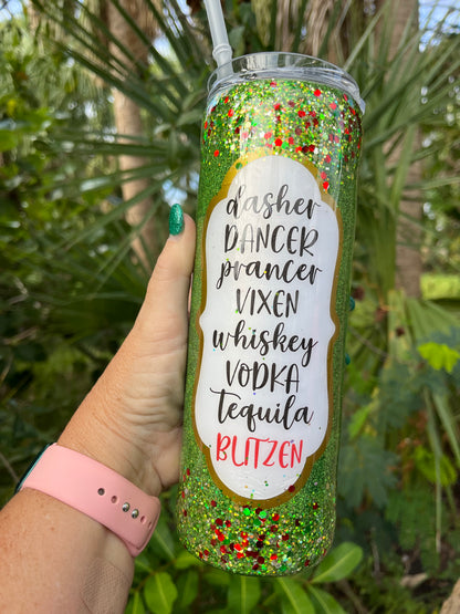 Dasher dancer vodka merlot epoxy tumbler