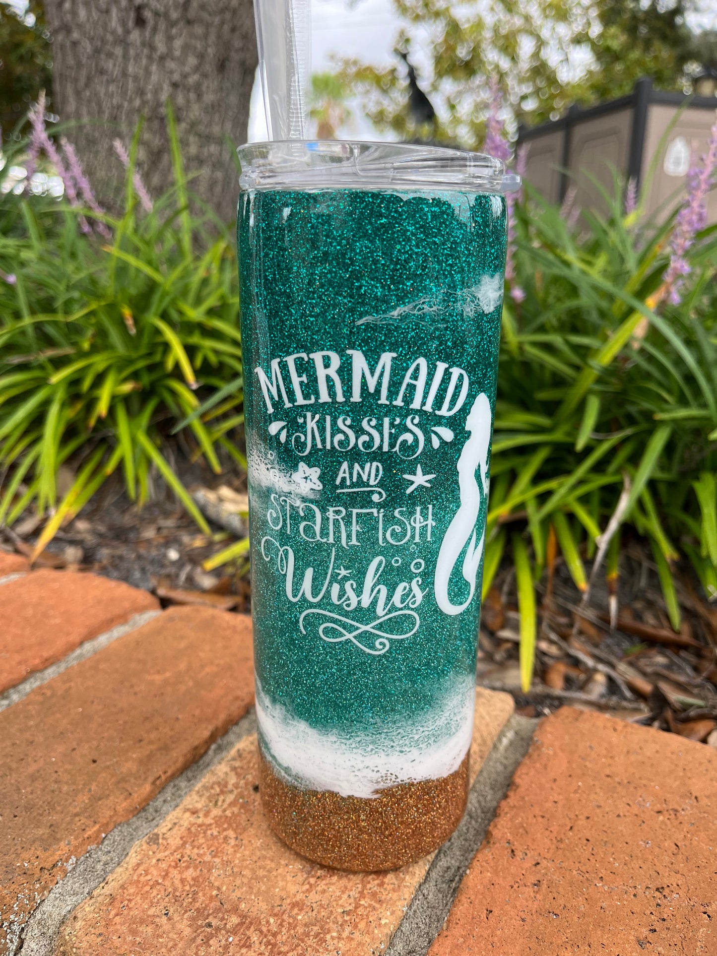 Mermaid #1 Glitter beach epoxy tumbler