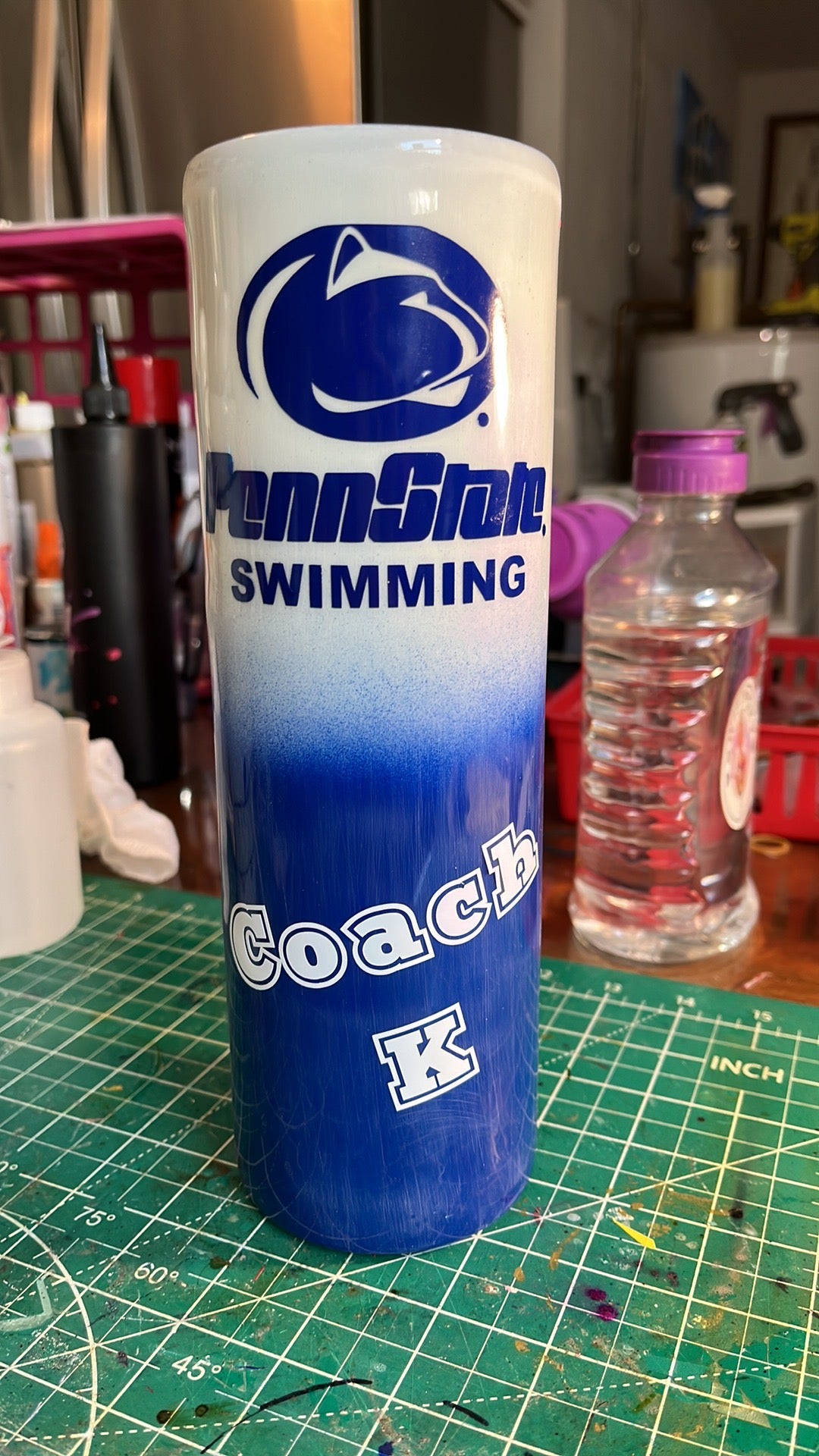 Ombre sports team epoxy tumbler