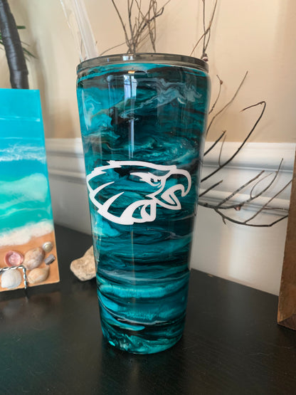 Team colors sports epoxy tumbler