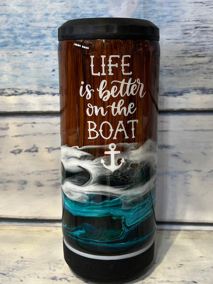 Life is better on the boat shipwrecked epoxy tumbler