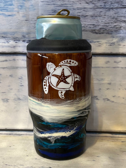 Sea turtle ship wrecked epoxy tumbler