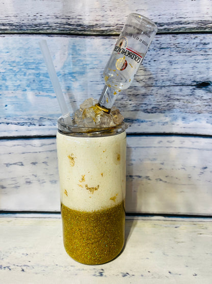 Goldschlager topper glitter epoxy tumbler