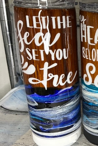 Let the sea set you free ship wrecked epoxy tumbler