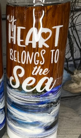 My heart belongs to the sea ship wrecked epoxy tumbler