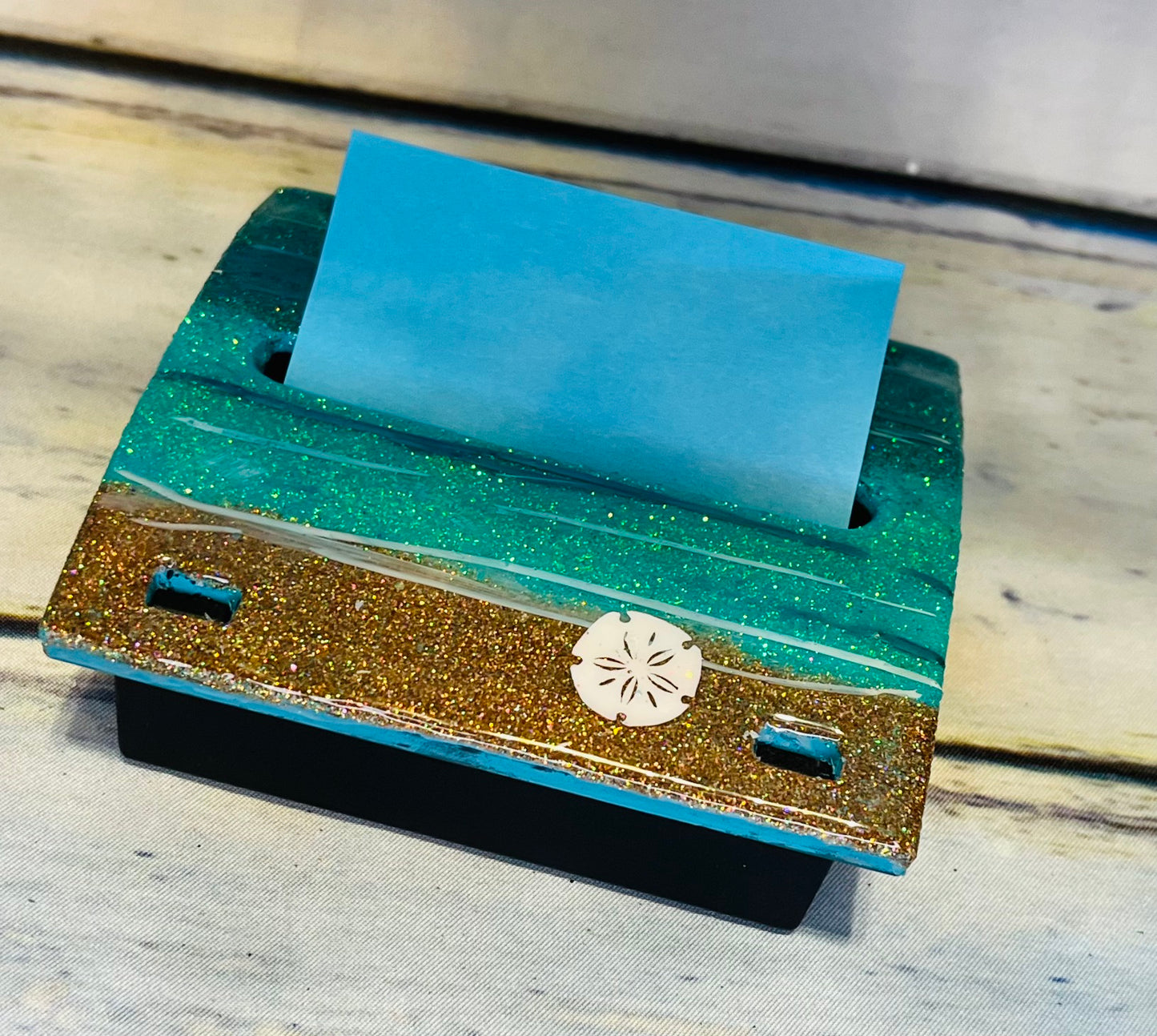 Custom beach epoxy note pad dispenser