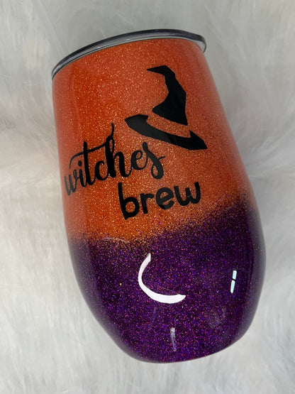 witches brew glitter epoxy tumbler