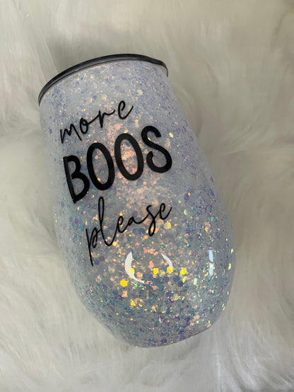 more boos please Halloween  glitter epoxy tumbler