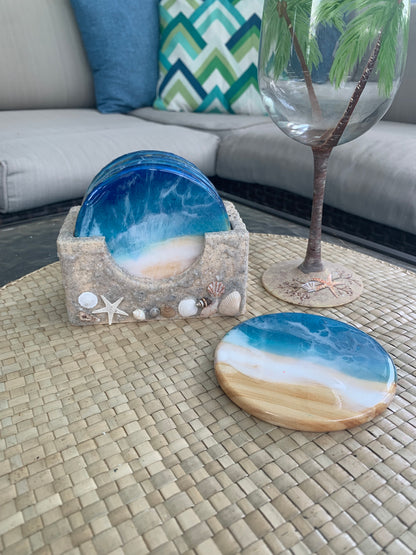 Beach wood coasters