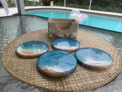 Beach wood coasters