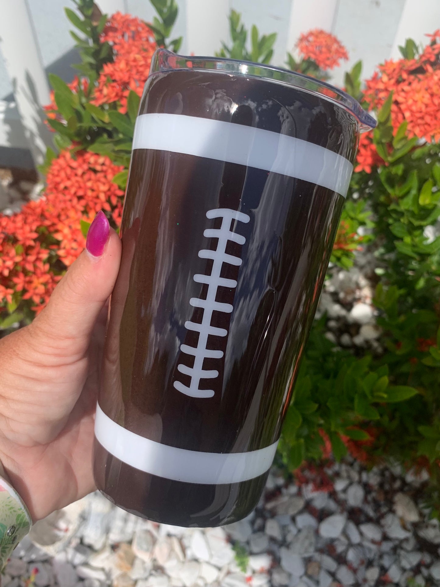 football like sports team epoxy tumbler