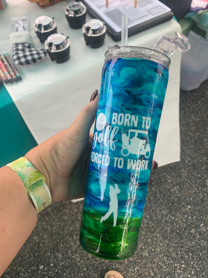 funny golf epoxy tumbler