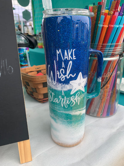 Make a wish upon a starfish Glitter beach epoxy tumbler