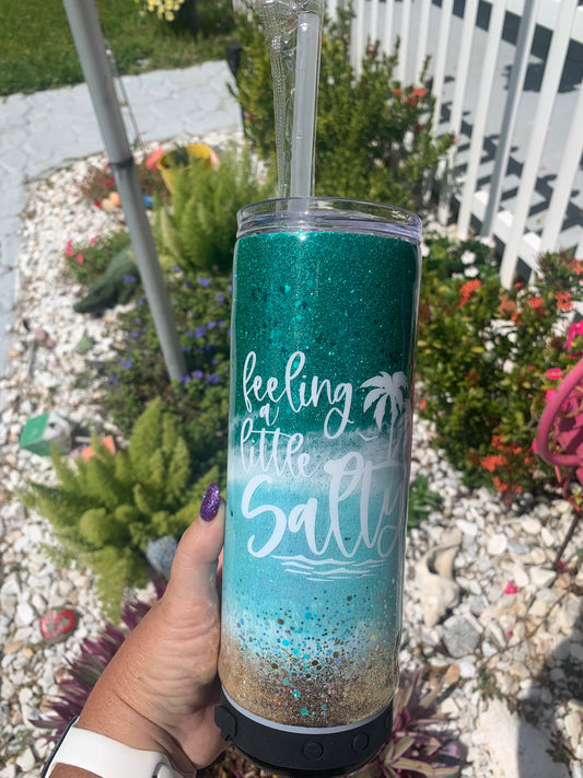 Feeling a little salty Glitter beach epoxy tumbler