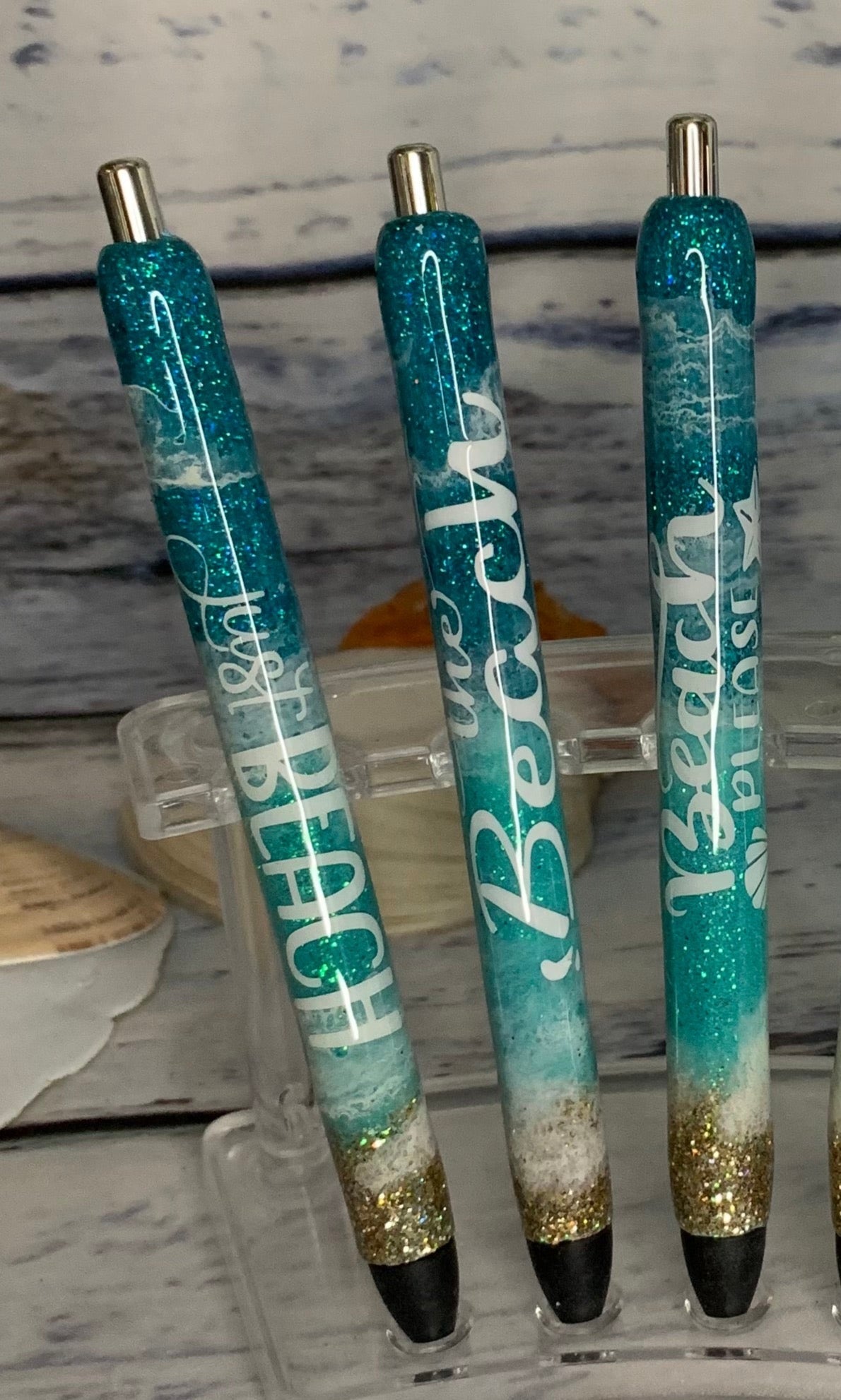 custom beach epoxy pens