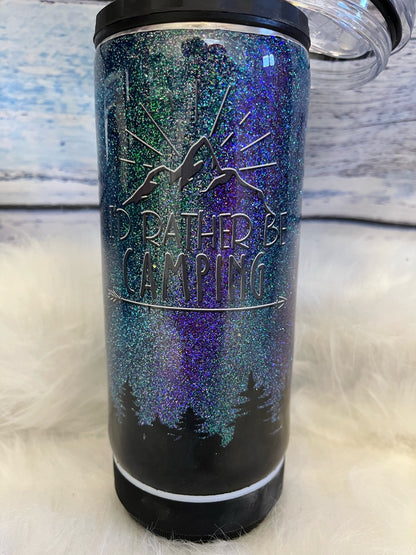 Glitter northern lights adventure tumbler with speaker