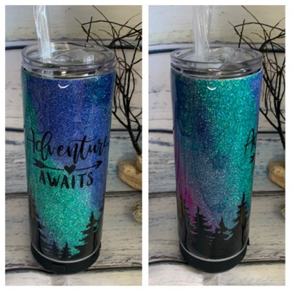 northern lights inspirational epoxy tumbler