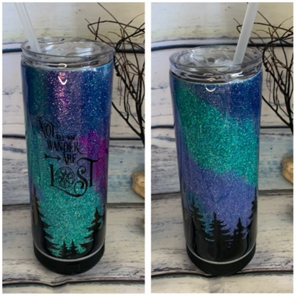 northern lights inspirational epoxy tumbler