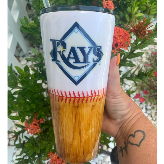 baseball bat and baseball team epoxy tumbler