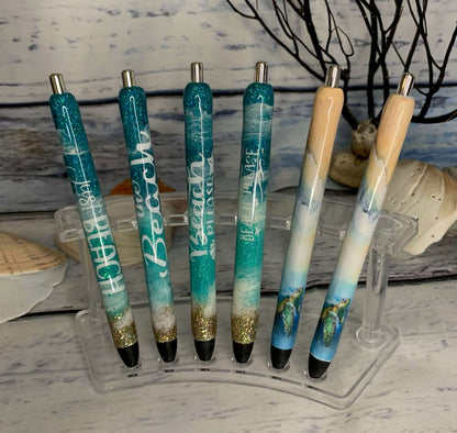 custom beach epoxy pens