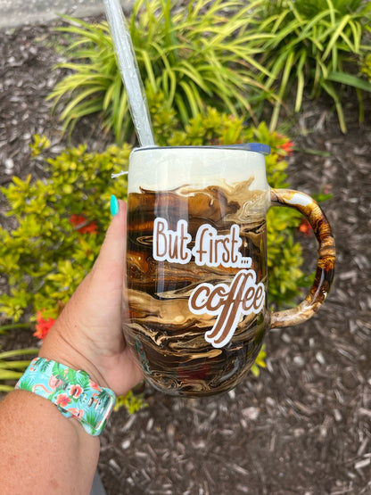Coffee Snob with Handle epoxy tumbler