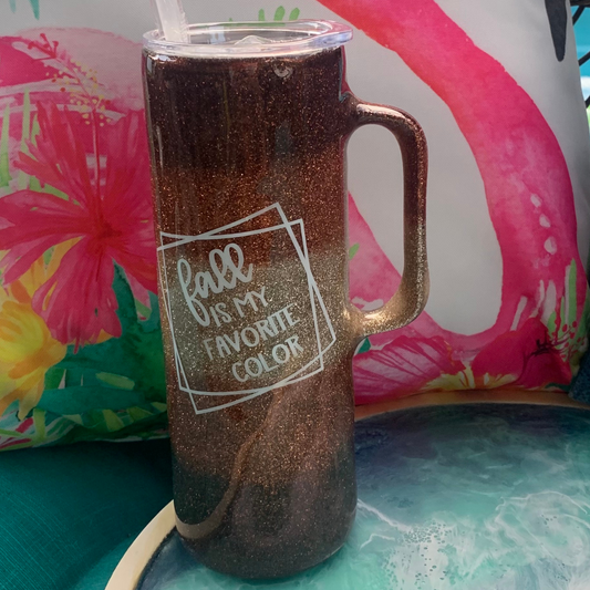 fall is my favorite color glitter epoxy tumbler