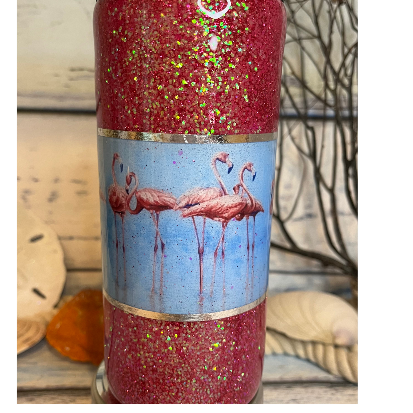 flamingo wrap around epoxy tumbler