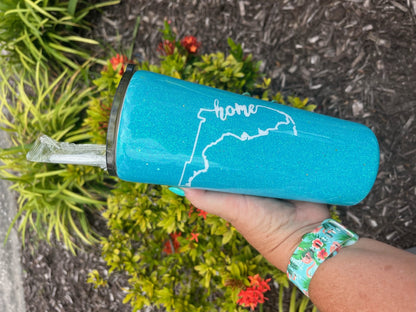 Florida Home glitter epoxy tumbler