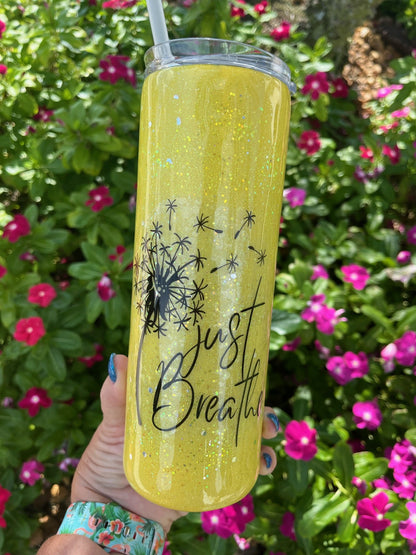 Just Breathe epoxy tumbler