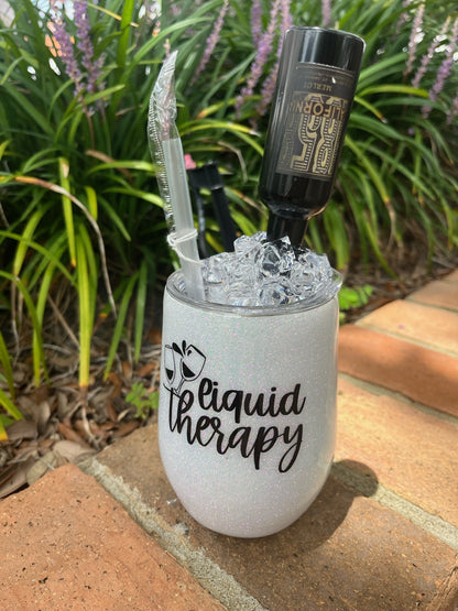 Liquid Therapy glitter epoxy tumbler