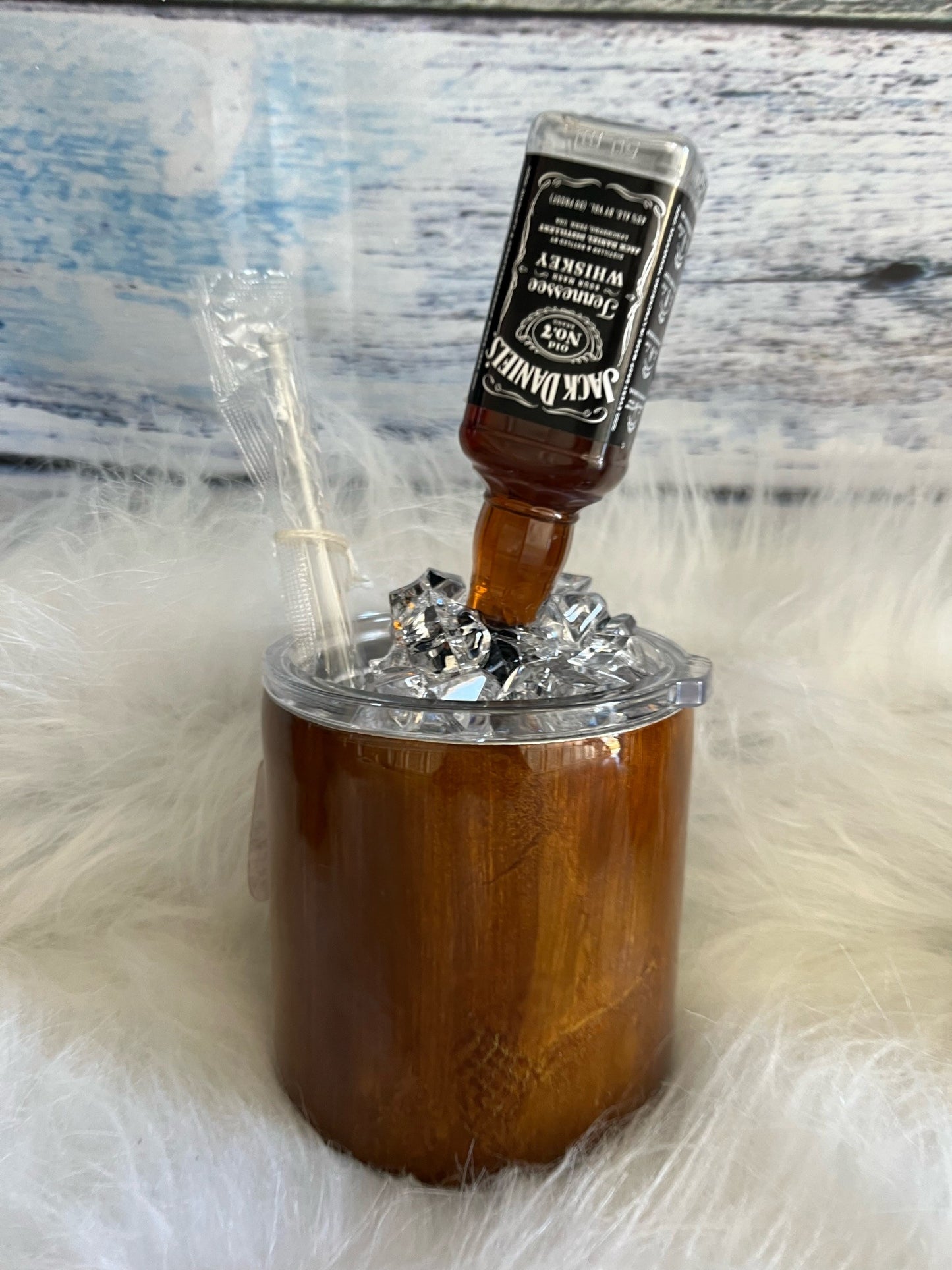 Jack Daniels whiskey topper epoxy tumbler