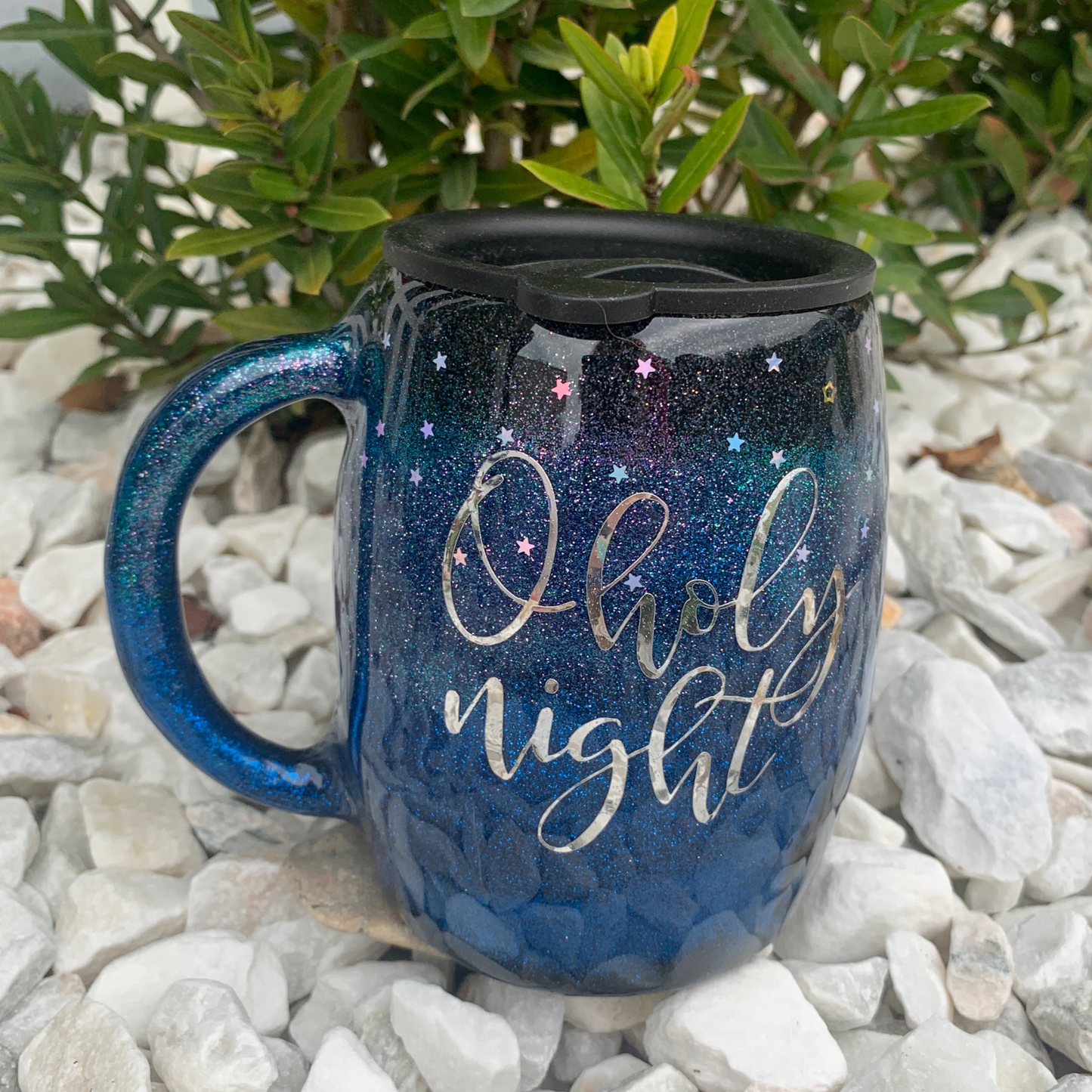 Oh Holy Night nativity glitter epoxy tumbler