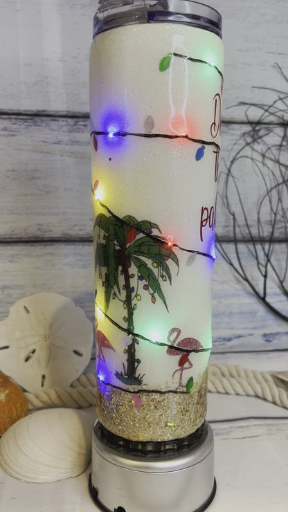 Deck the Palms Light up Christmas epoxy tumblers