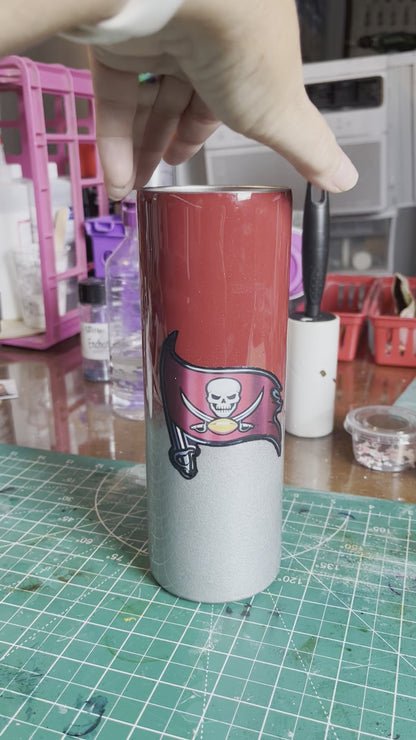 Ombre sports team epoxy tumbler