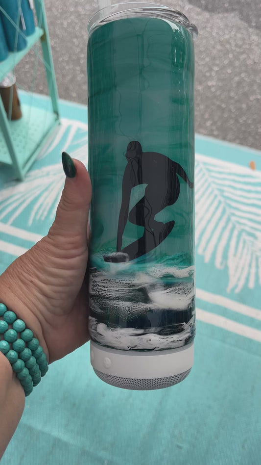 surfer beach epoxy tumbler